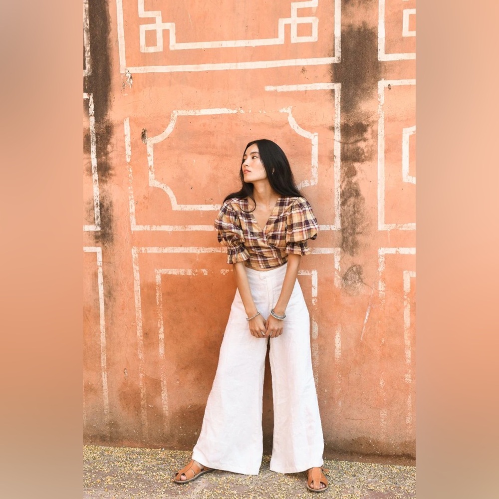 Daughters of India Meera wrap top in Clove size xs -s